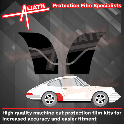 Porsche 911 964 Carrera (1989-1993), Rear QTR & Skirt BLACK TEXTURED Paint Protection
