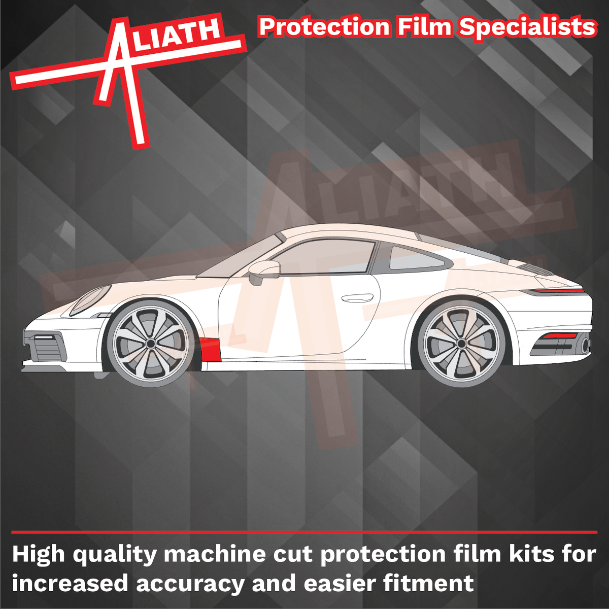 Porsche 911 (992) 2020-Present, Front Wing Arches CLEAR Paint Protection