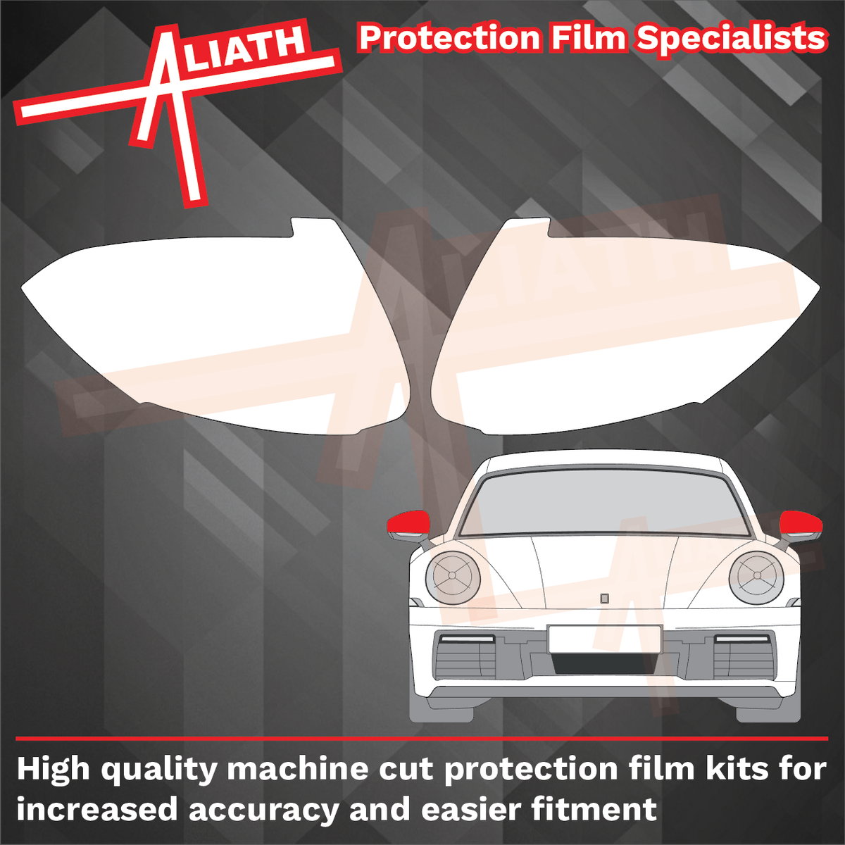 Porsche 911 (992) 2020-Present, Door Mirror Caps CLEAR Paint Protection