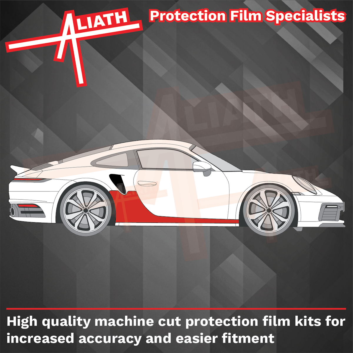 Porsche 911 Turbo & S (992) 2020-Present, Side sill & arch panels CLEAR Paint Protection