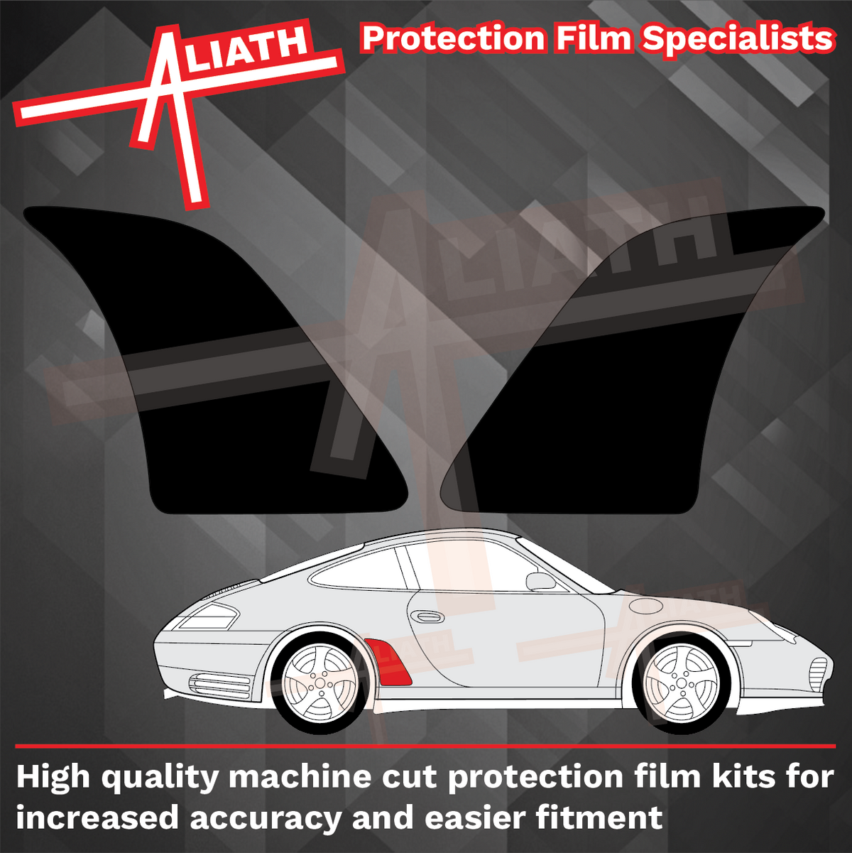 Porsche 911 (996) 1998-2005, Rear QTR Arches BLACK Paint Protection