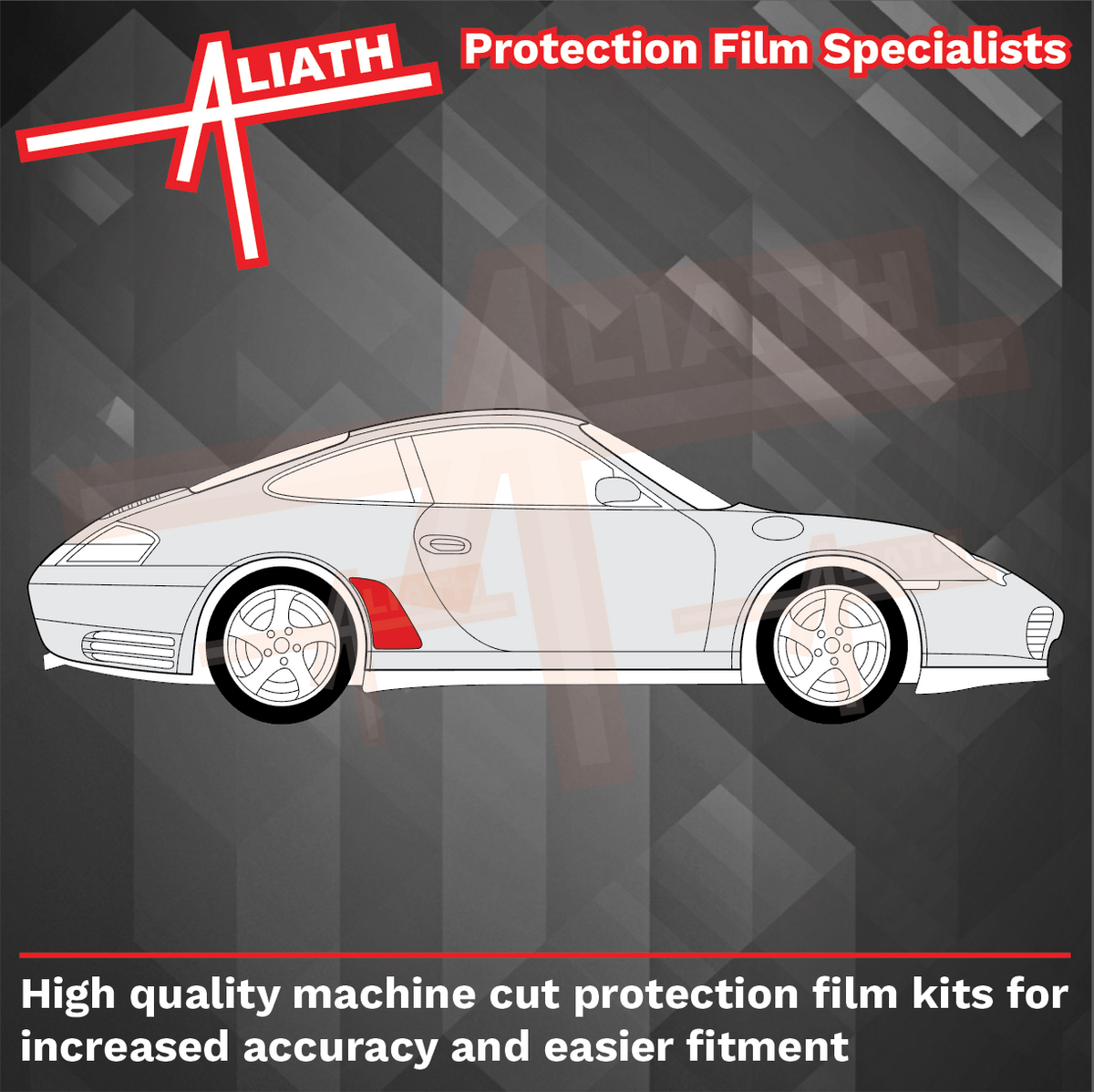 Porsche 911 (996) 1998-2005, Rear QTR Arches BLACK Paint Protection