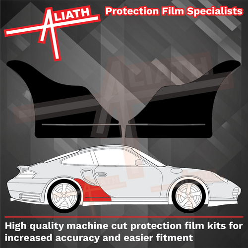 Porsche 911 Turbo (996) 2002-2005 Large Rear QTR / Wing BLACK Paint Protection