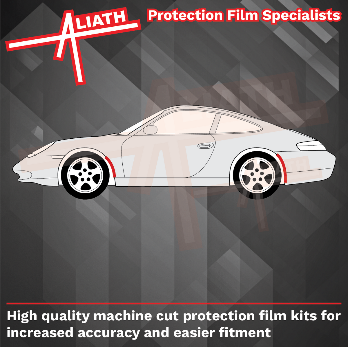 Porsche 911 C4S (996) 2002-2005, Arch Edge Set CLEAR Paint Protection