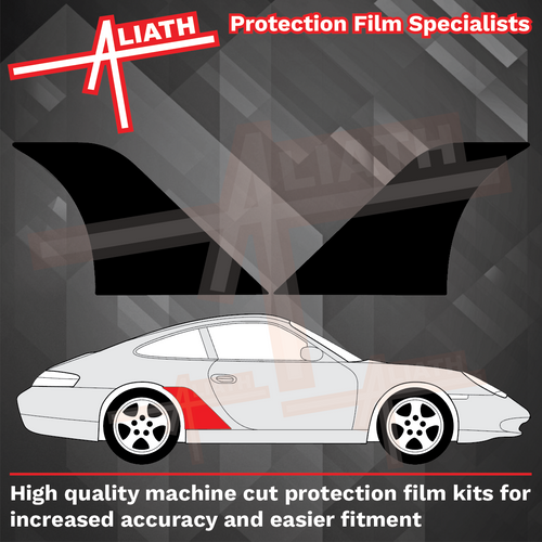 Porsche 911 (996) 1998-2005 Large Rear QTR / Wing BLACK Paint Protection
