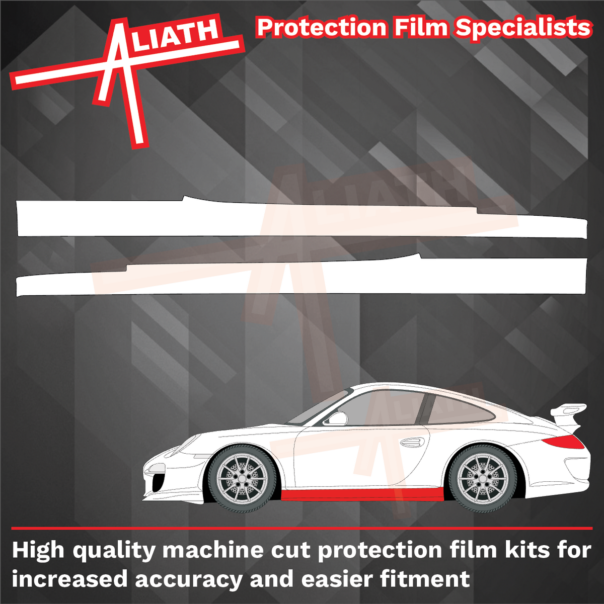 Porsche 911 GT3 RS (997) 2010-2012, Side Sill Panels Lower CLEAR Paint Protection
