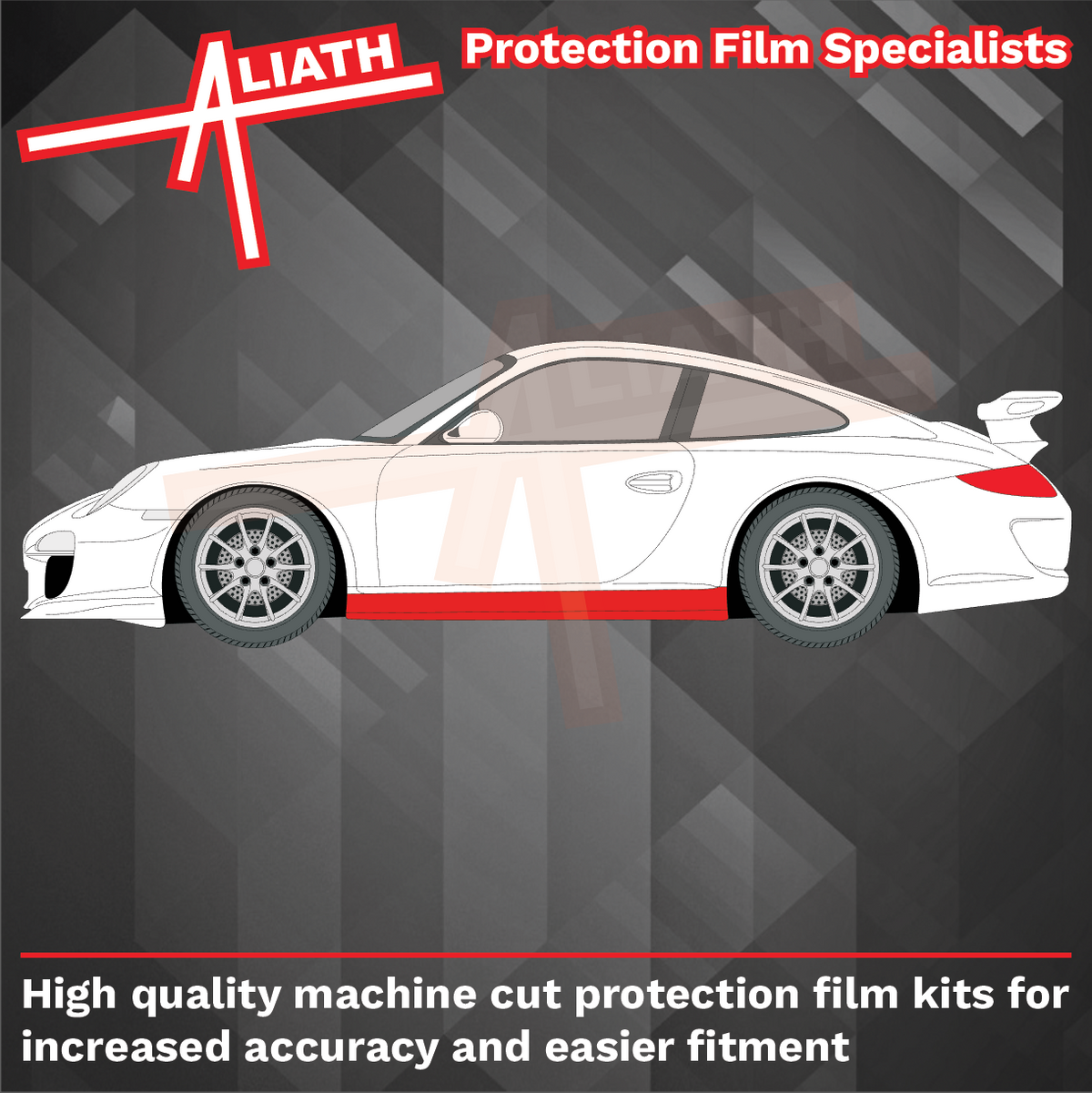 Porsche 911 GT3 RS (997) 2010-2012, Side Sill Panels Lower CLEAR Paint Protection