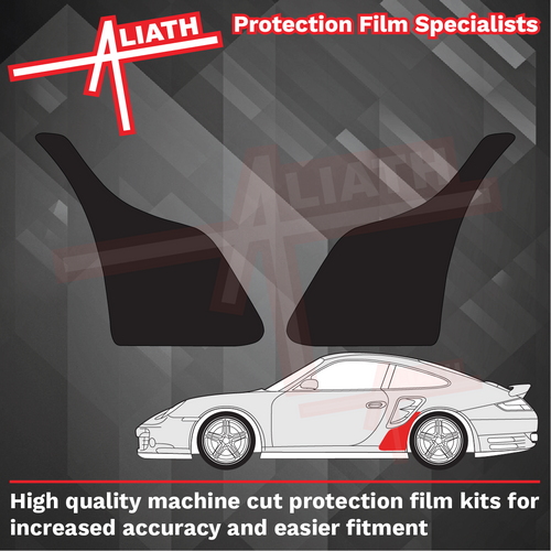 Porsche 911 Turbo (997) 2006-2012, Rear QTR / Wing BLACK TEXTURED Paint Protection