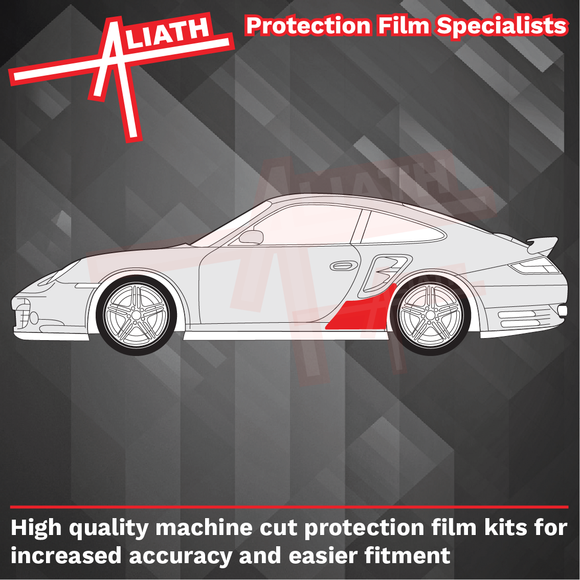 Porsche 911 Turbo (997) 2006-2012 Large Rear QTR / Wing CLEAR Paint Protection