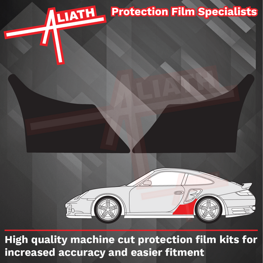 Porsche 911 Turbo (997) 2006-2012 Large Rear QTR / Wing BLACK TEXTURED Paint Protection