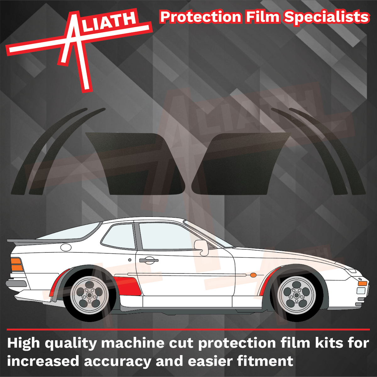 Porsche 944 (1982-1991), Rear QTR, Rear Arch & Front Arch BLACK Paint Protection