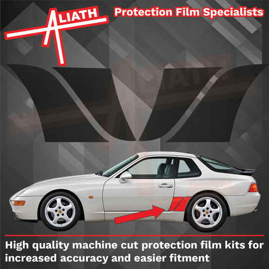 Porsche 968 (1992-1995), Rear QTR & Skirt BLACK TEXTURED Paint Protection