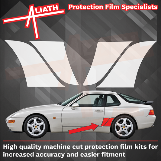 Porsche 968 (1992-1995), Rear QTR & Skirt CLEAR Paint Protection