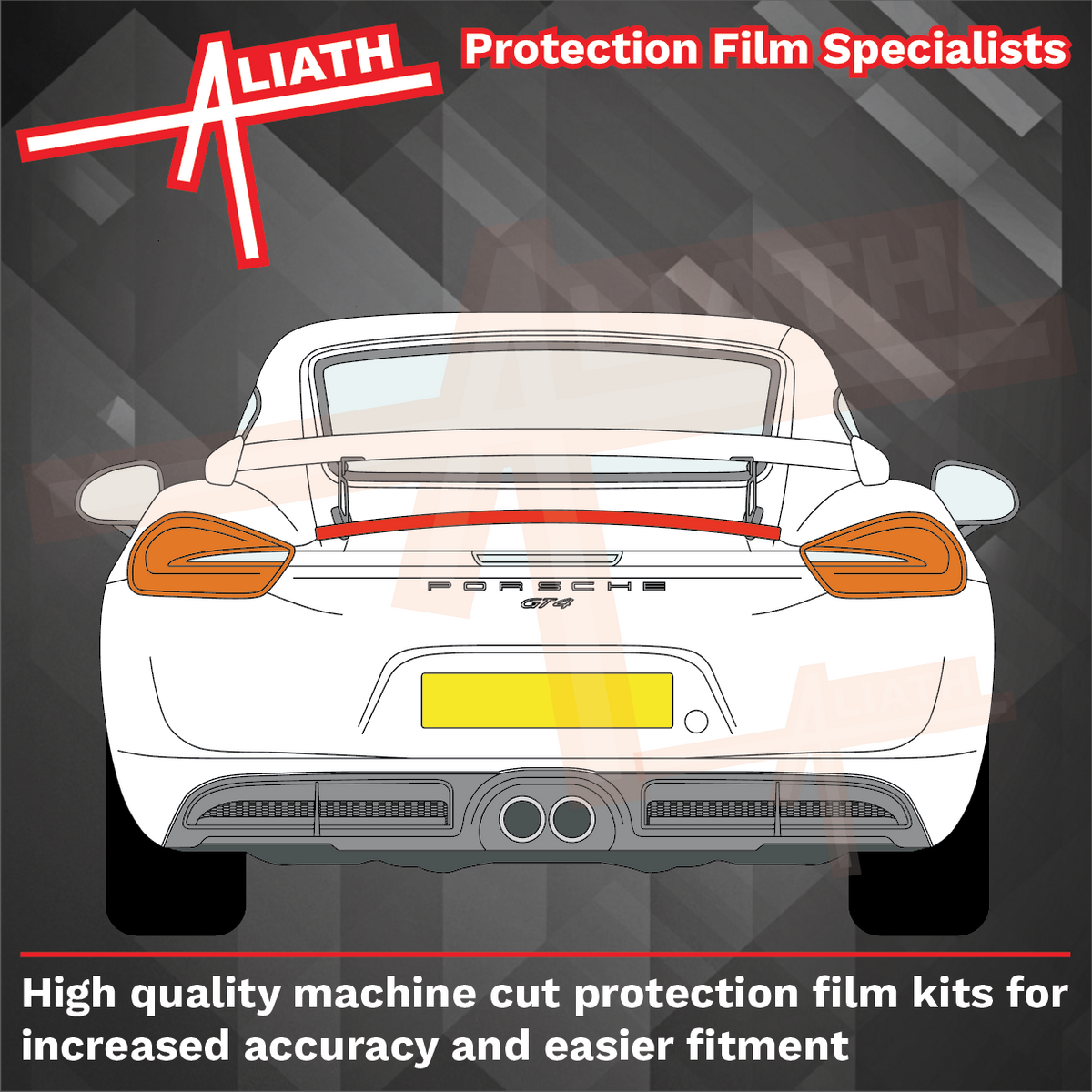Porsche Cayman GT4 981 (2012-2016), Rear Bootlid Upper CLEAR Paint Protection