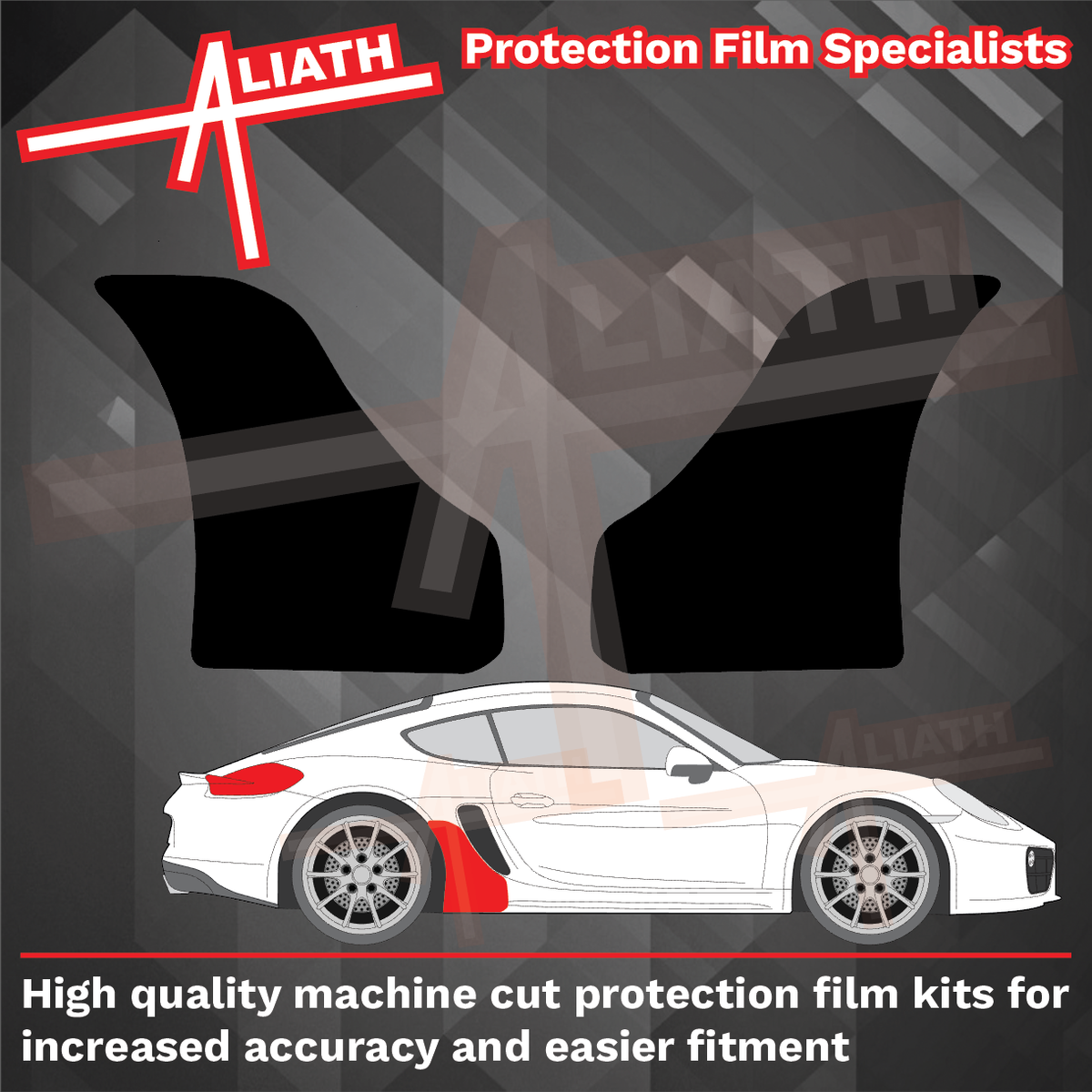 Porsche Cayman 981 (2012-2016) Rear Sill Skirt Arch BLACK Paint Protection