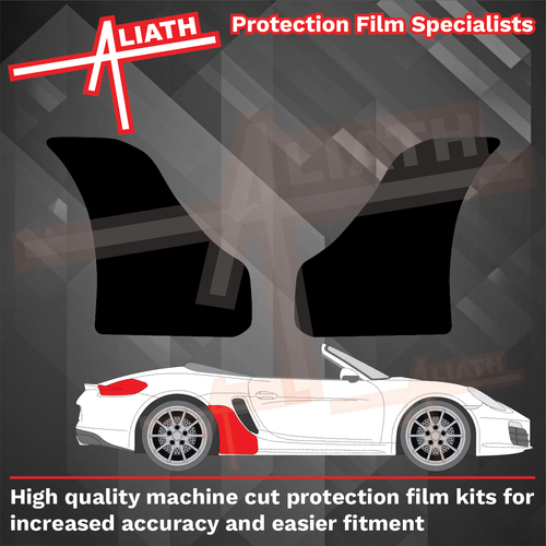 Porsche Boxster 981 (2012-2016) Rear Sill Skirt Arch BLACK Paint Protection