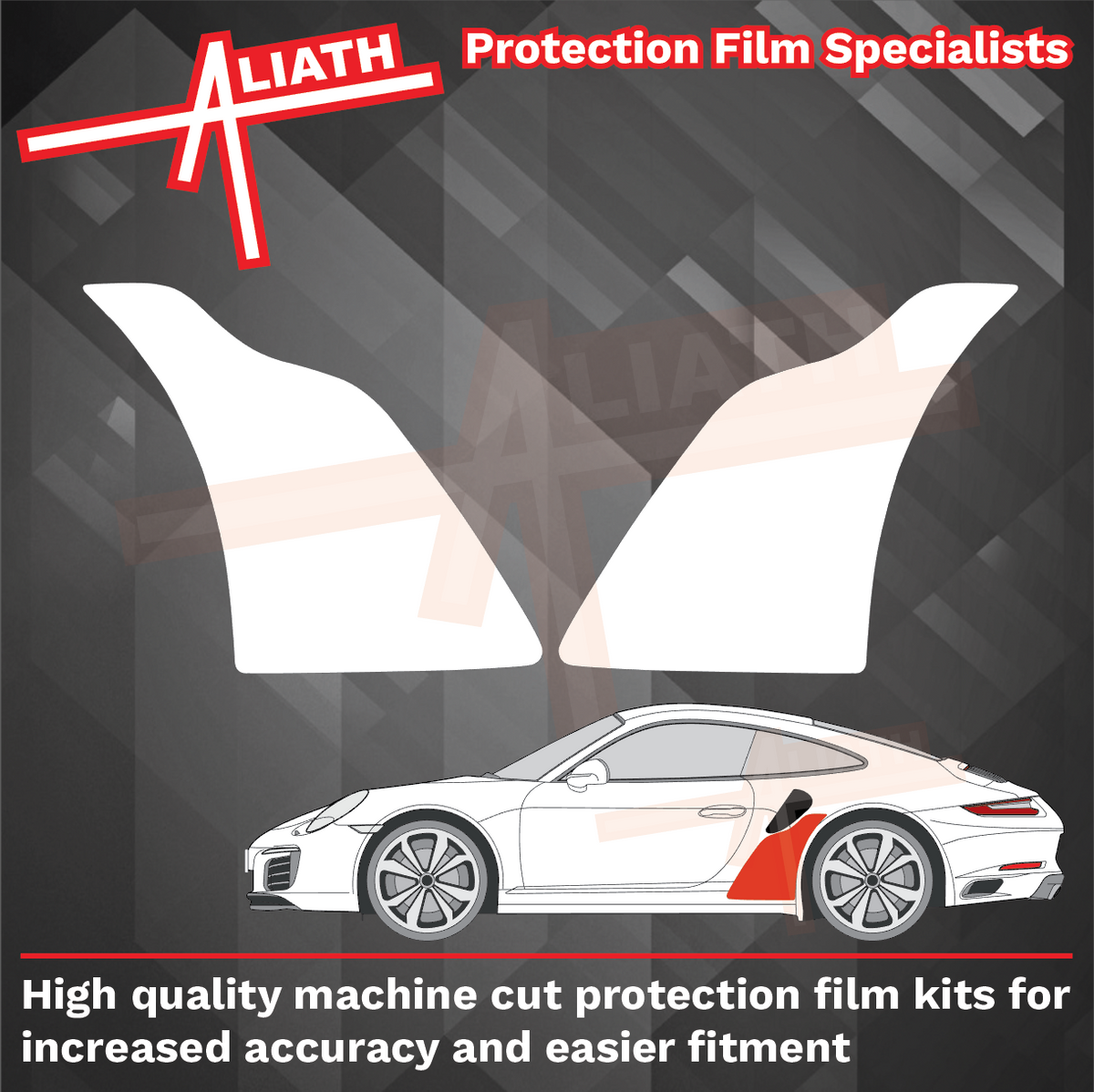 Porsche 911 991 Turbo & Turbo S 2013-2020, Rear QTR CLEAR Paint Protection