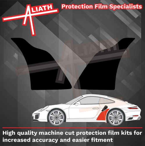 Porsche 911 991 Turbo & Turbo S 2013-2020, Rear QTR BLACK TEXTURED Paint Protection