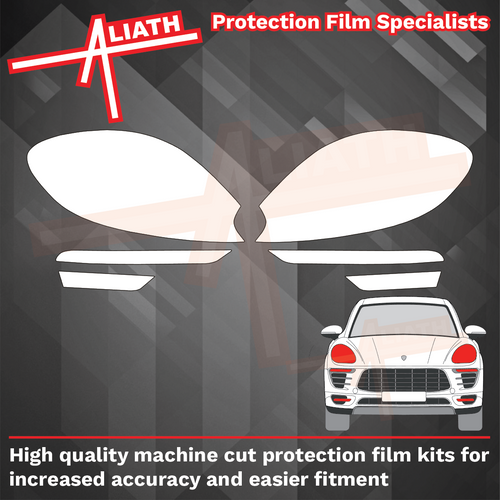 Porsche Macan GTS (Type 95B) 2014-2024, Headlights & lower lights CLEAR Stone Protection