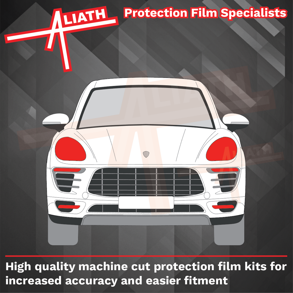 Porsche Macan GTS (Type 95B) 2014-2024, Headlights & lower lights CLEAR Stone Protection