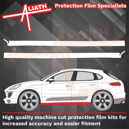 Porsche Macan GTS (Type 95B) 2014-2024, Side Skirt Trims CLEAR Paint Protection