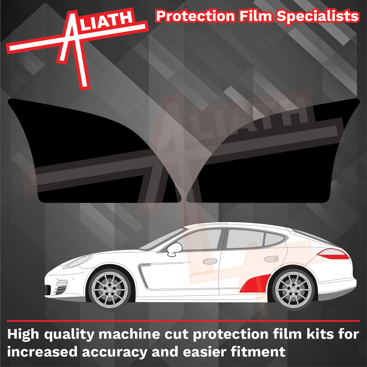 Porsche Panamera (Type 970) Rear Door Arch Panel BLACK TEXTURED Paint Protection