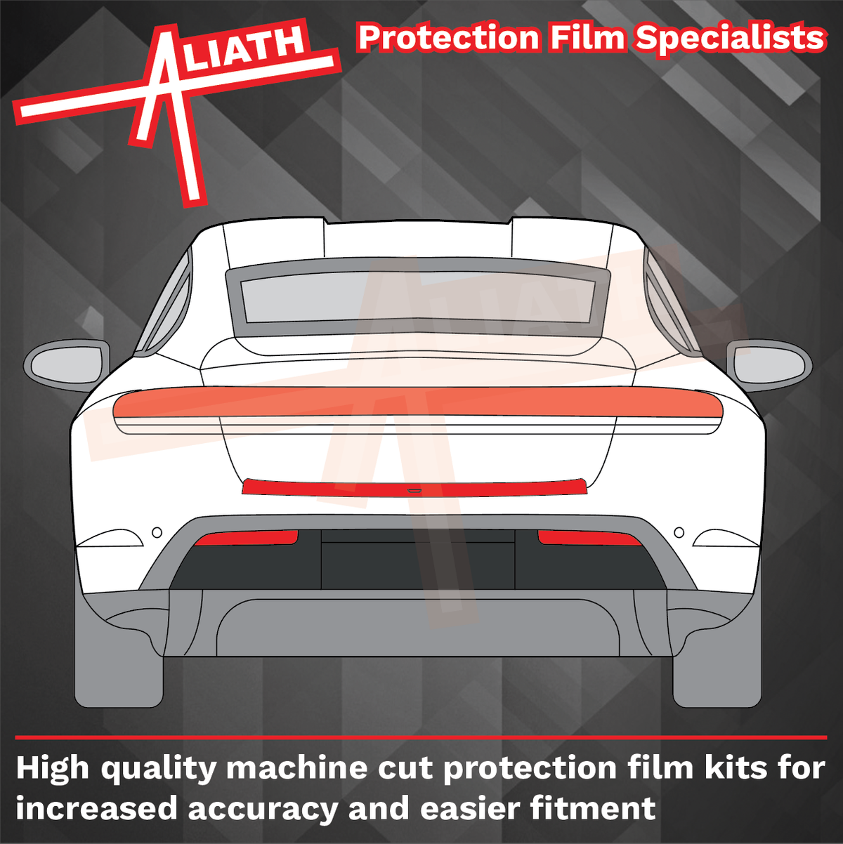 Porsche Taycan 2019-Present, Rear Bumper Upper CLEAR Paint Protection