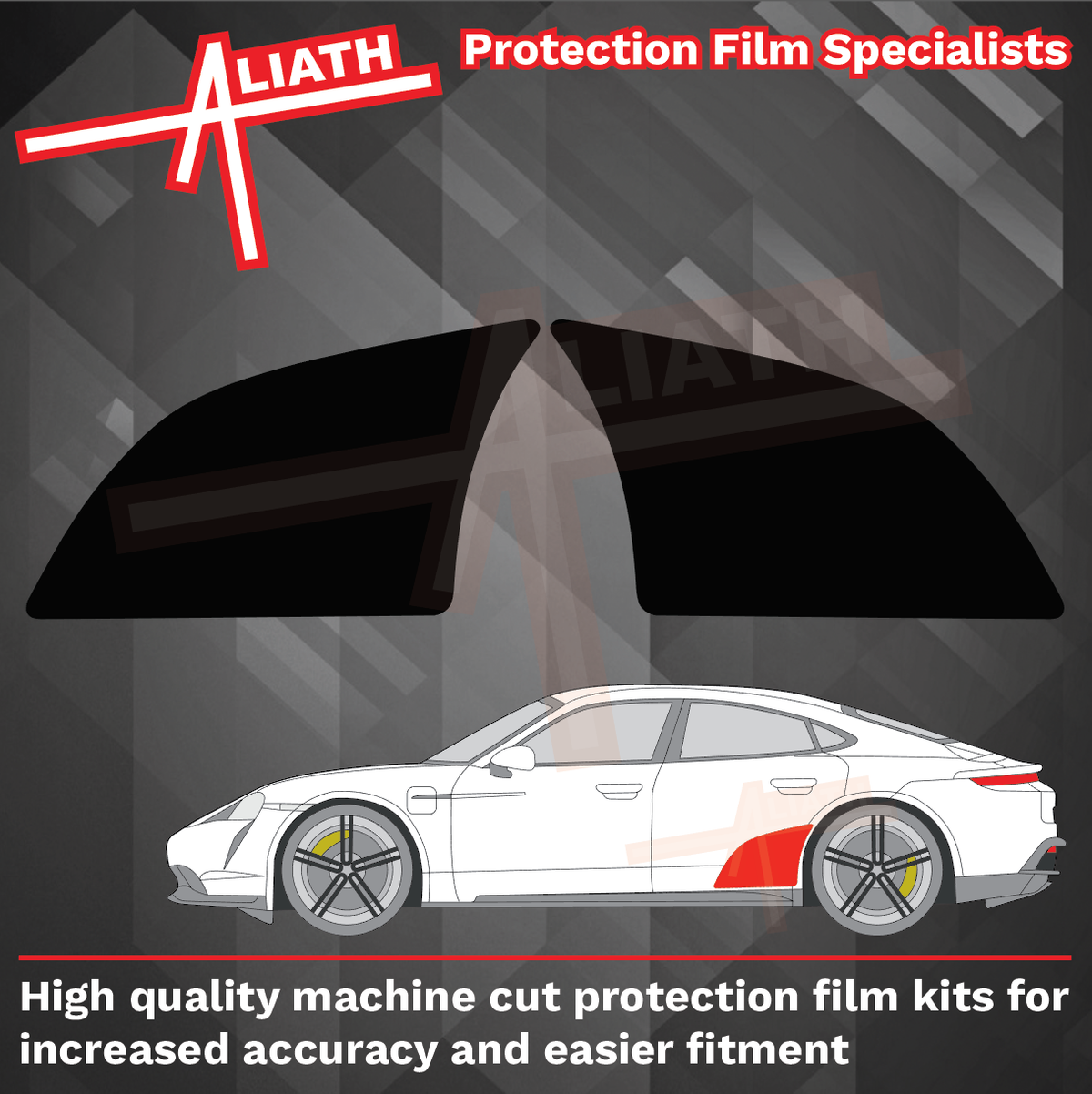 Porsche Taycan 2019-Present, Rear Door Arch Panel BLACK Paint Protection