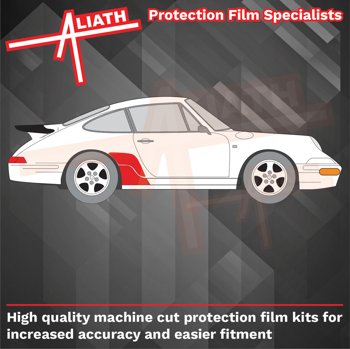 Porsche 911 964 Turbo (1989-1993), Rear QTR & Skirt CLEAR Paint Protection CLASSIC