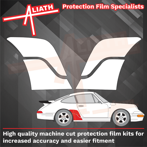 Porsche 911 964 Turbo (1989-1993), Rear QTR & Skirt CLEAR Paint Protection CLASSIC