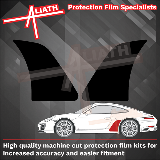 Porsche 911 (991) 2011- 2020, Rear QTR / Wing BLACK TEXTURED Paint Protection