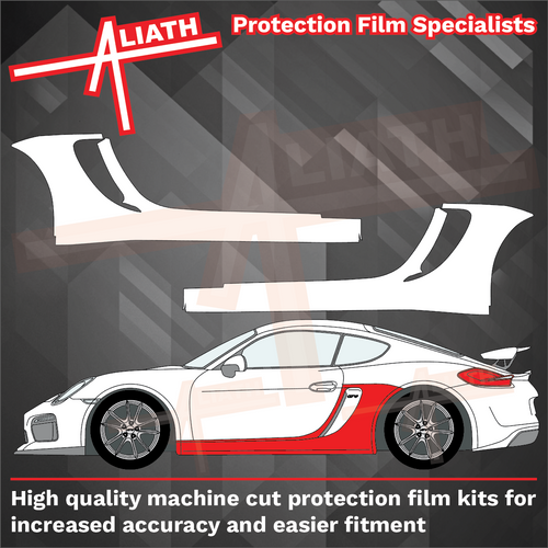 Porsche Cayman GT4 981 (2012-2016), Sill Skirt Trims CLEAR Paint Protection