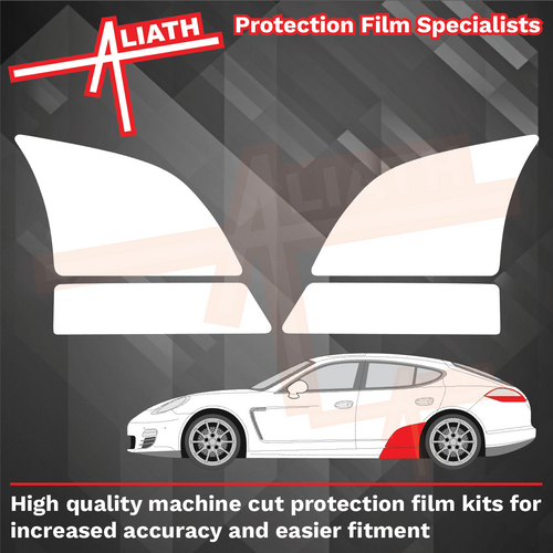 Porsche Panamera (Type 970) (2011-2016), Rear Door Arch & Lower Sill Sections CLEAR Paint Protection
