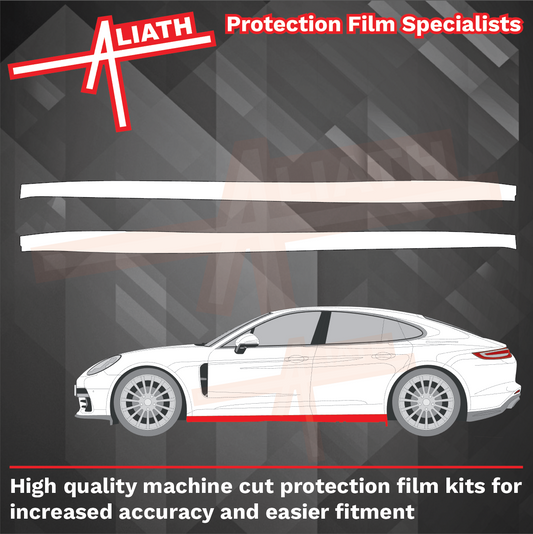 Porsche Panamera Turbo (Type 971) 2016-, Side Sill Skirt Trims CLEAR Paint Protection