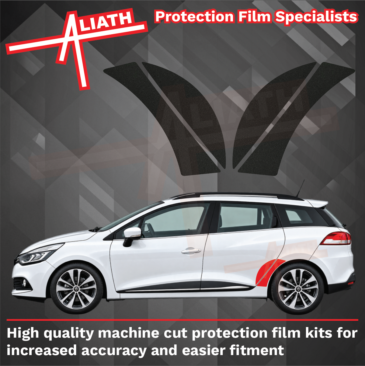 Renault Clio Estate 2012-2019, Rear Arches BLACK Paint Protection
