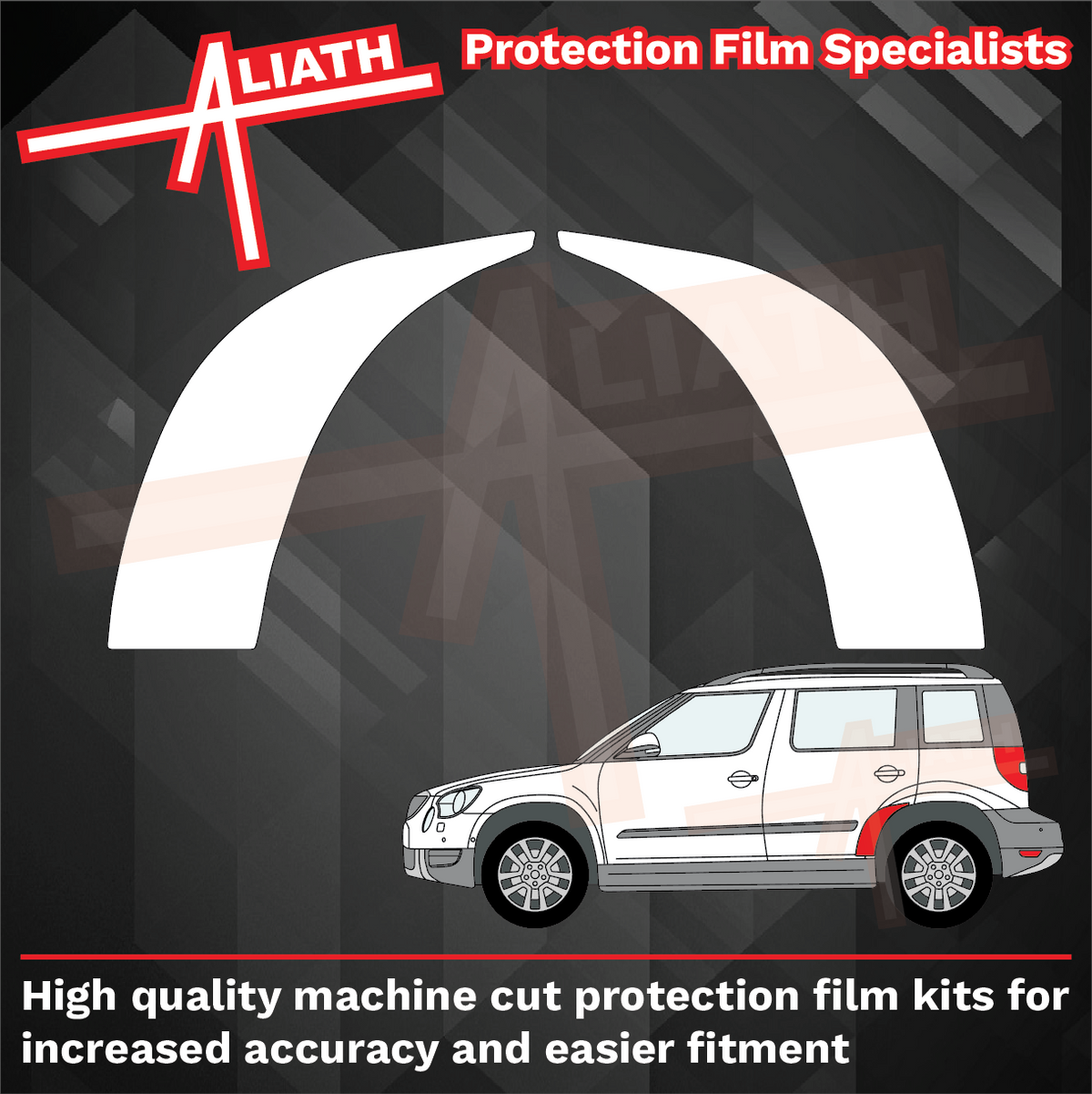 Skoda Yeti (Type 5L) 2009-2017, OE Style Rear Door Arch CLEAR Paint Protection