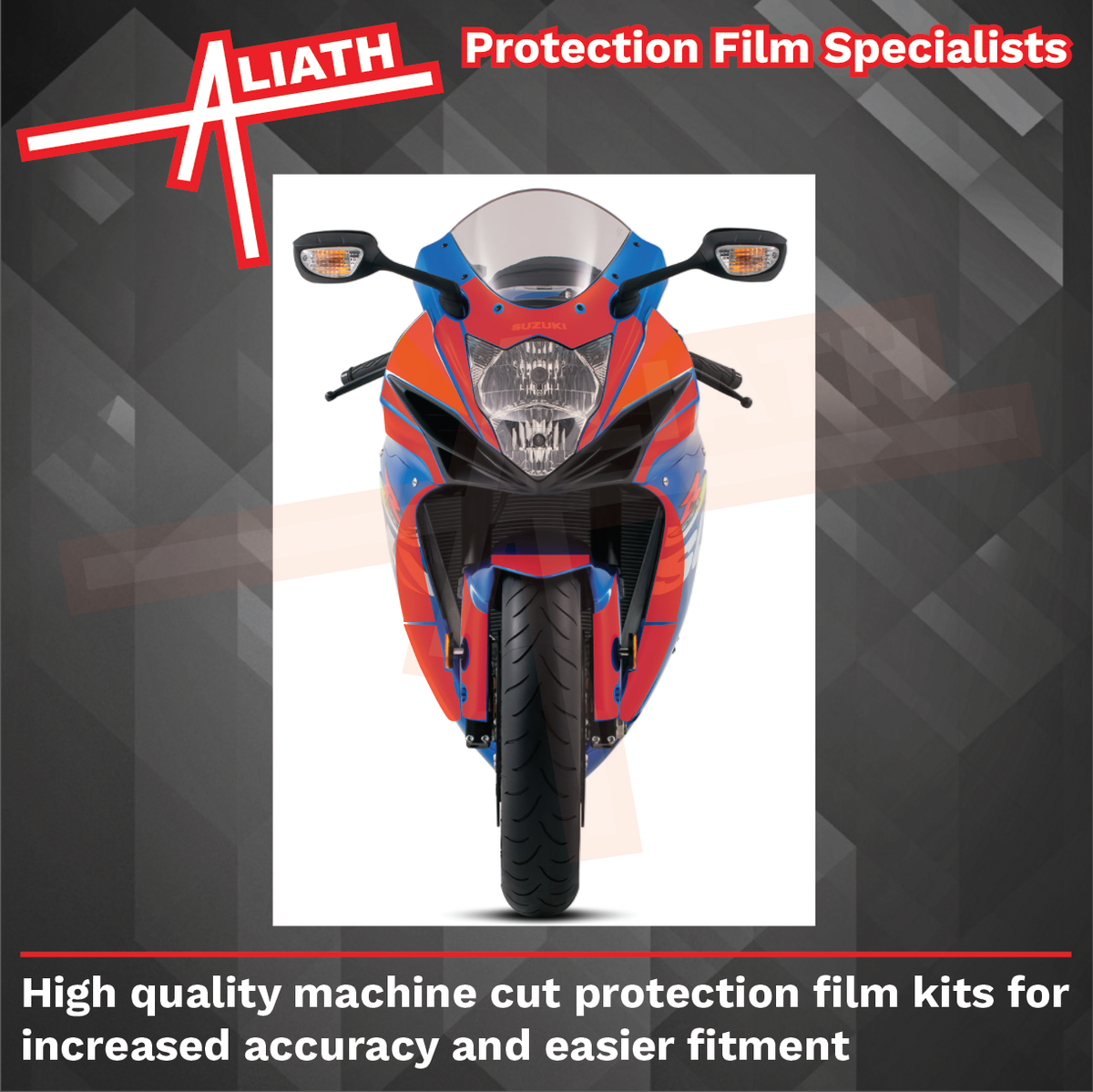 Suzuki GSXR 600 / 750 Motorcycle 2011-2022, Front Nose CLEAR Paint Protection kit