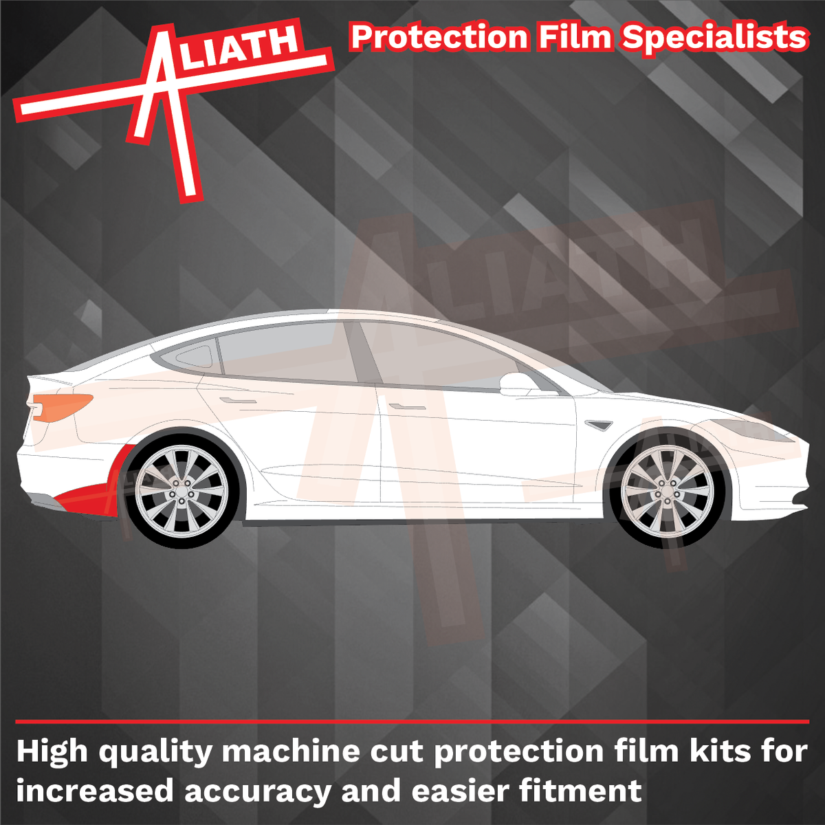 Tesla Model 3 2024-Present, Rear Bumper Arches CLEAR Paint Protection