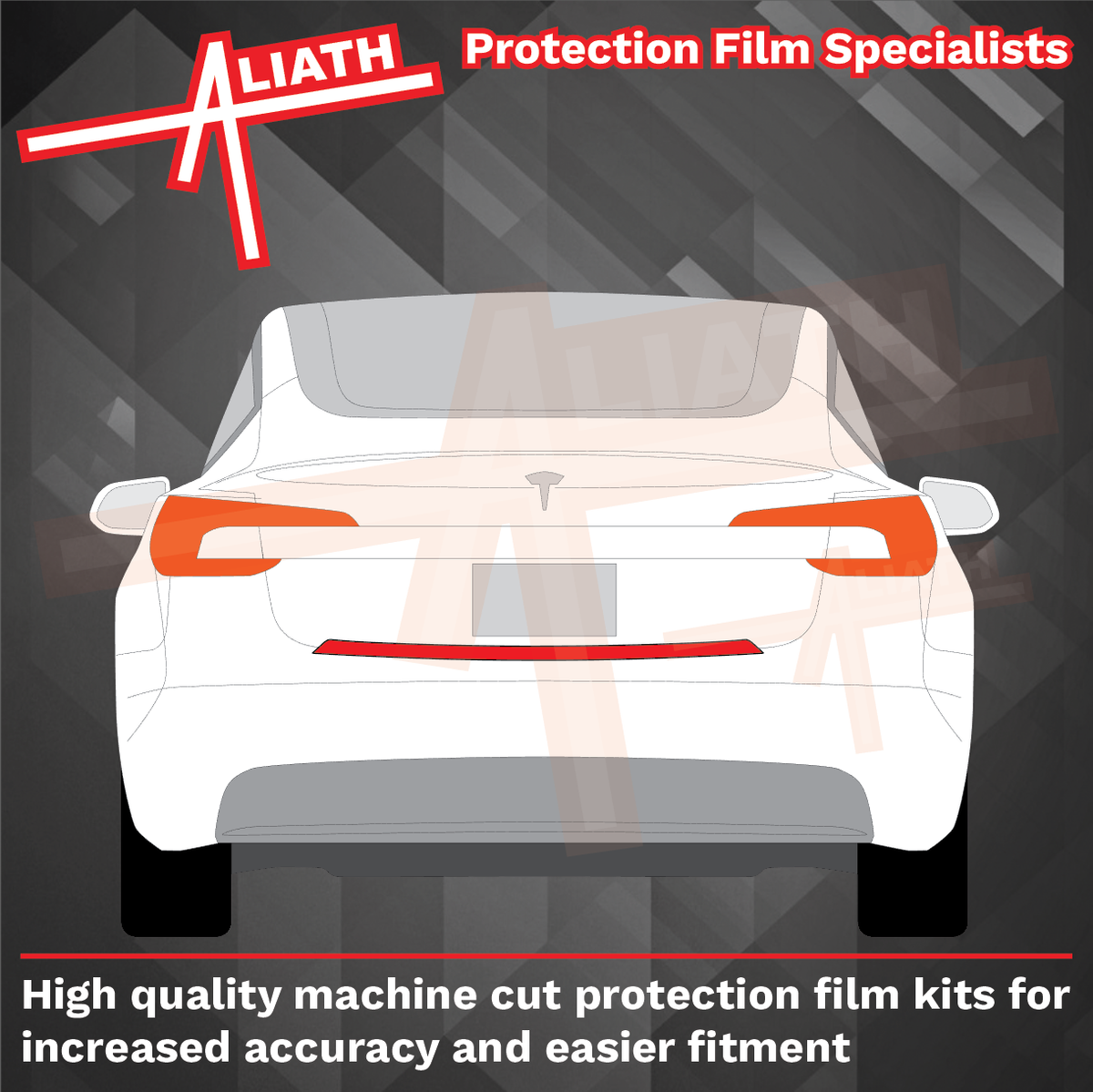 Tesla Model 3 2024-Present, Rear Bumper Upper BLACK Paint Protection