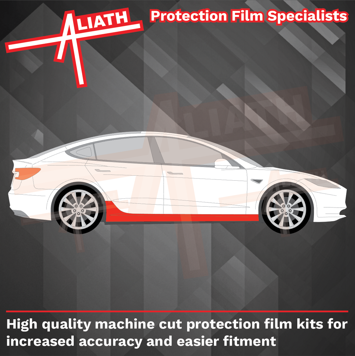 Tesla Model 3 2024-Present, Side Sill Skirt Panels CLEAR Paint Protection
