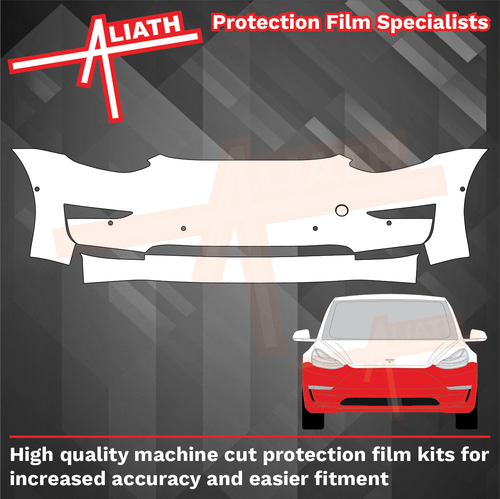 Tesla Model 3 2017-2024, Front Bumper CLEAR Paint Protection