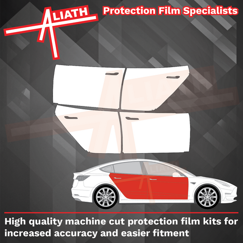 Tesla Model 3 2017-Present, Full Door Panels CLEAR Paint Protection