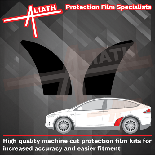 Tesla Model X 2016-Present, Rear Door Arches CARBON EFFECT Paint Protection
