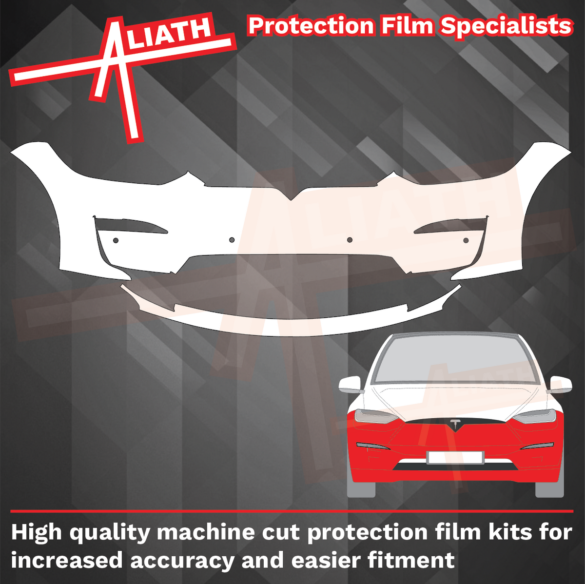 Tesla Model X 2022-Present, Front Bumper CLEAR Paint Protection