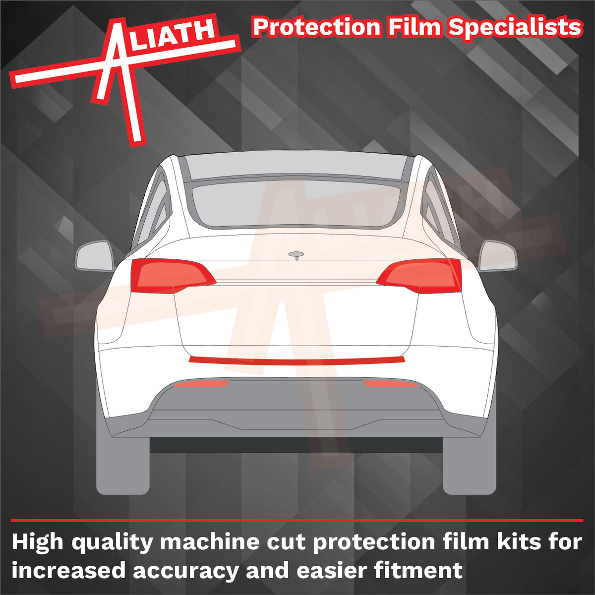 Tesla Model Y 2020-Present, Rear Bumper Upper BLACK Paint Protection