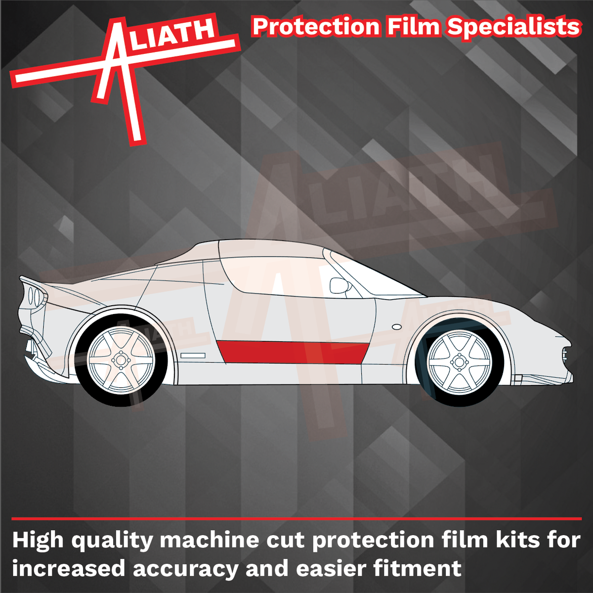Tesla Roadster 2008-2012, Lower Door Sections CLEAR Paint Protection