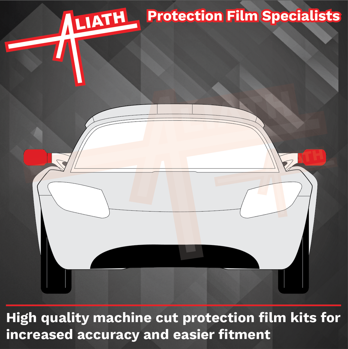 Tesla Roadster 2008-2012, Door Mirror Caps CLEAR Paint Protection