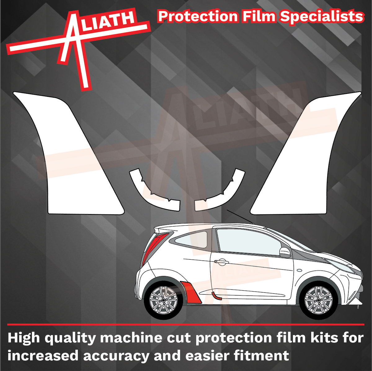 Toyota Aygo 2014-2022, Rear Arches CLEAR Paint Protection