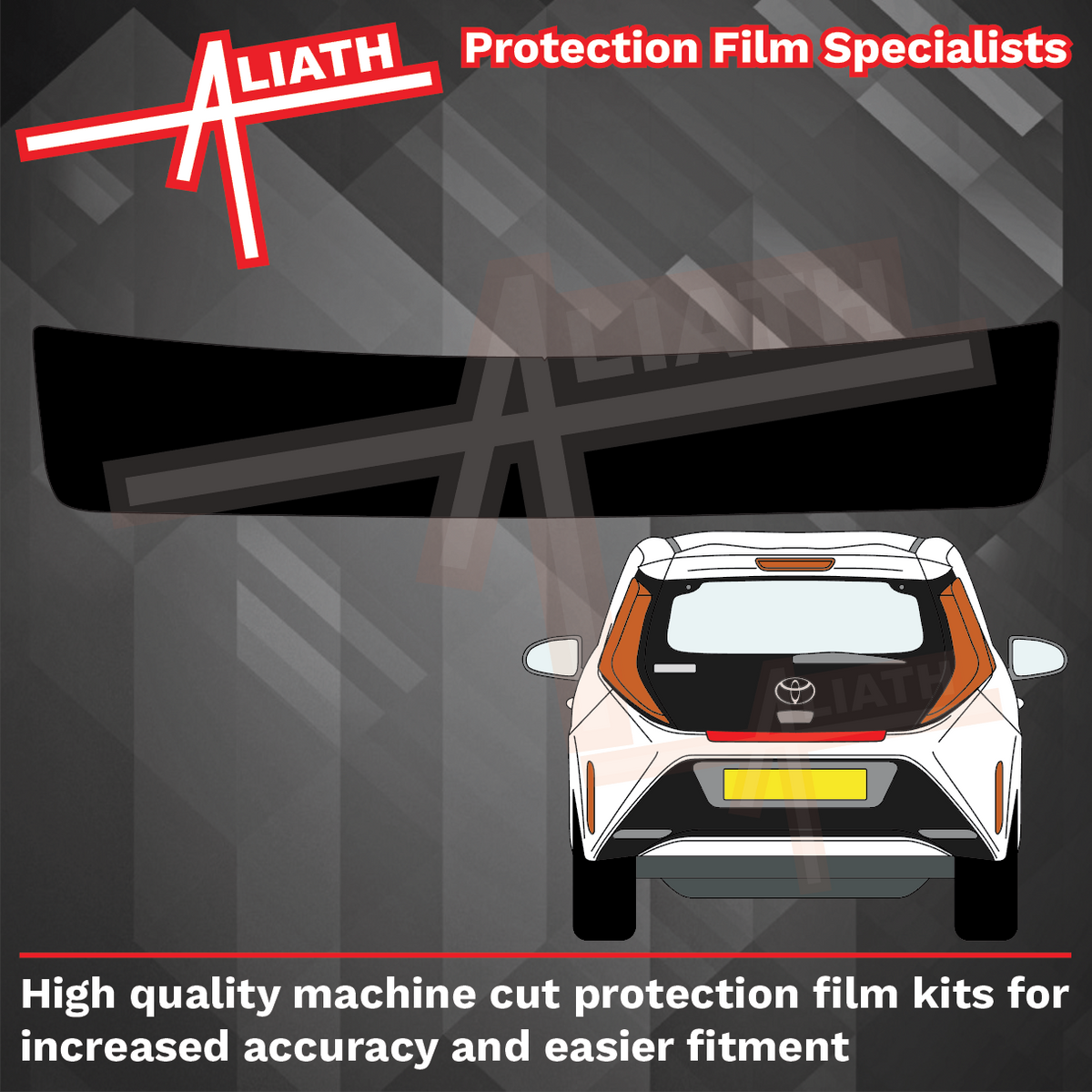 Toyota Aygo 2022-Present, Rear Bumper Upper BLACK Paint Protection