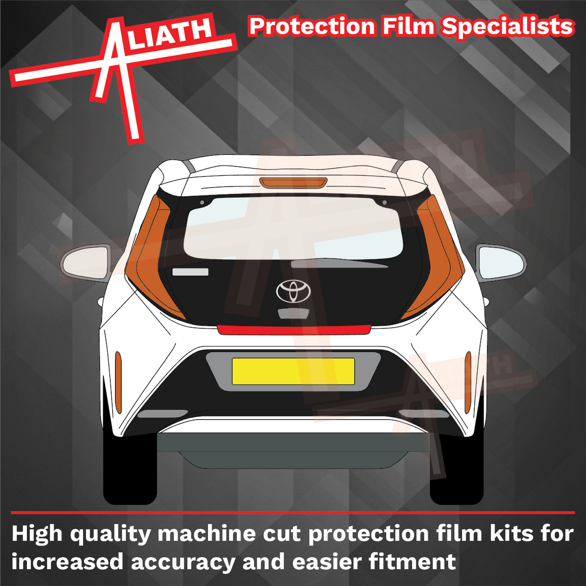 Toyota Aygo 2022-Present, Rear Bumper Upper BLACK Paint Protection